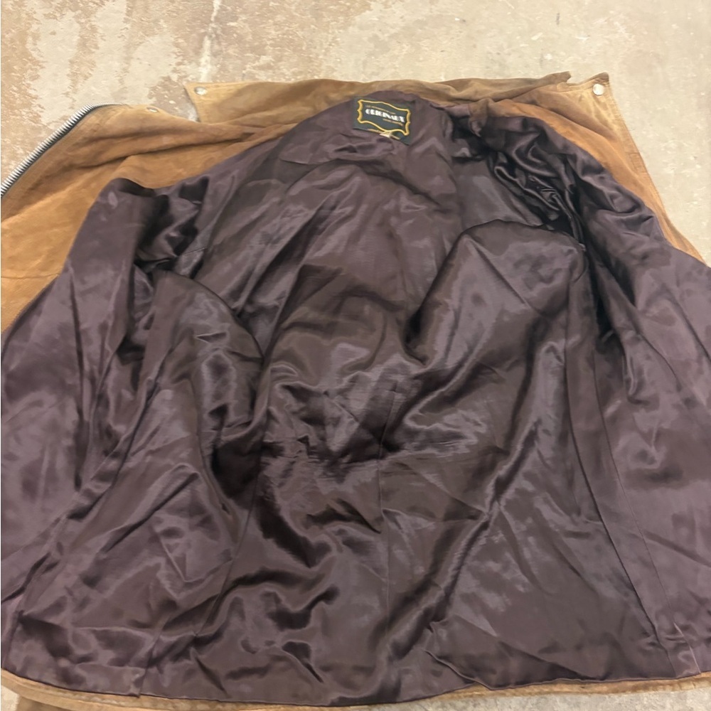 Vintage genuine suede perfecto western belted brown Jacket - Picture 10 of 11